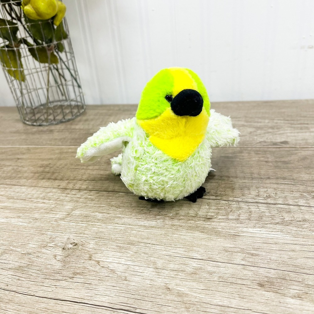 Ganz Webkinz Lil Kinz Budgie Bird Plush Lime Green Yellow Stuffed Animal no code